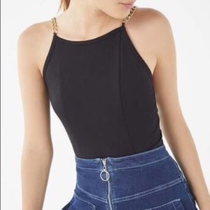 UO High Neck Gold Chain Strap Tank Top